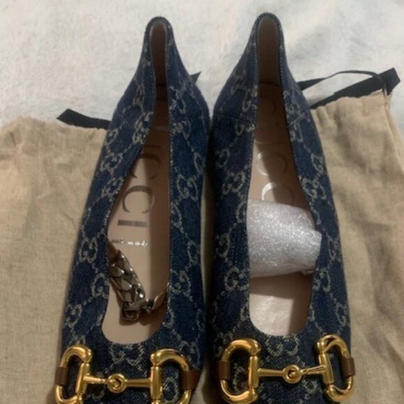 Gucci Denim Ballet Flat With Horsebit 'Blue' - Picture 3 of 3
